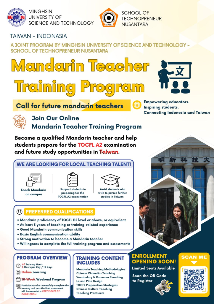 Mandarin Teacher Training Program Flyer